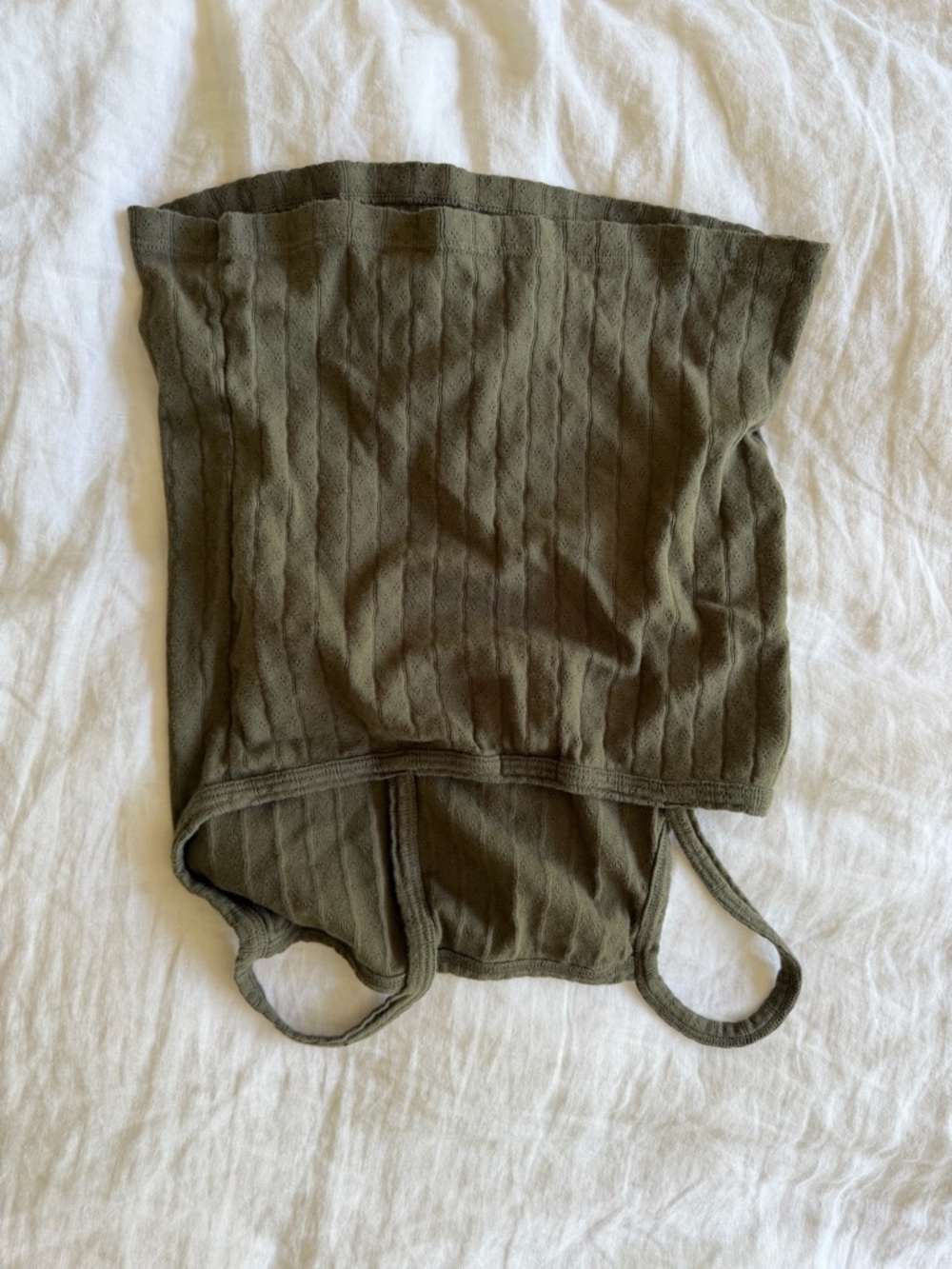 DONNI. Olive Ribbed Tank Top - Picture 2 of 2